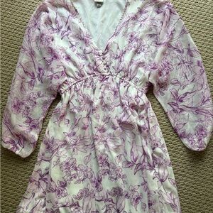 Floral Purple and White Dress